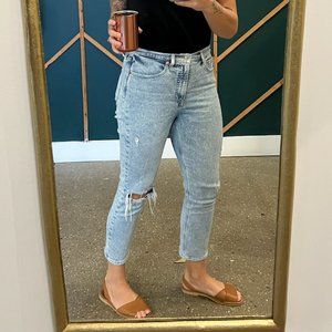 gap acid wash cigarette high rise jeans